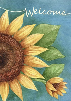 Framed Welcome Sunflower Print