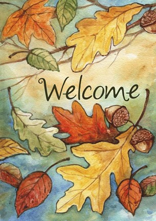 Framed Welcome Leaves Print