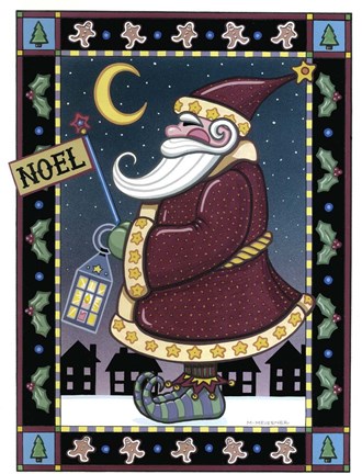 Framed Apple Santa Noel Print