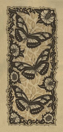 Framed Apple 3 Butterflies Print