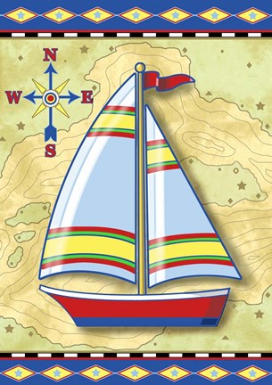 Framed Nautical V Print