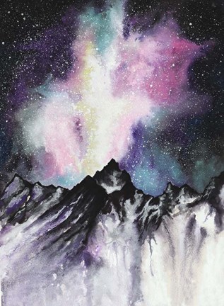 Framed Starruption Galaxy Landscape Print