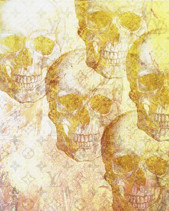 Framed Gold Skulls Print