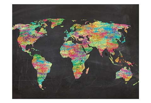Framed World Chalk Kids Print