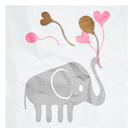 Framed Elephant Balloon Print