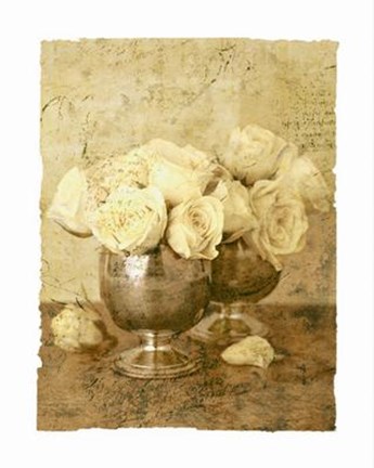Framed Golden Roses II Print