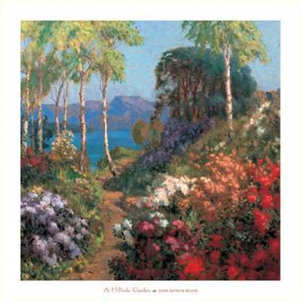 Framed John arthur Black - Hillside Garden in Westmoreland Size 37.5x37.5 Print