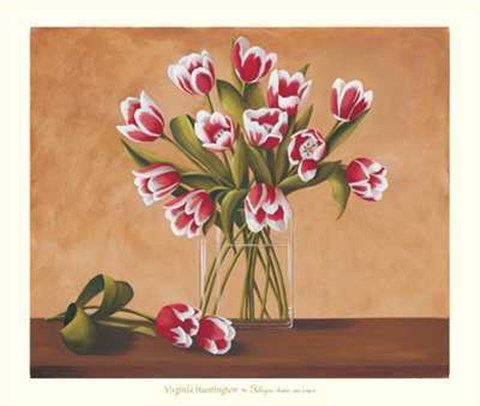 Framed Virginia Huntington - Tulipes Dans un Vase Size 41.5x35 Print