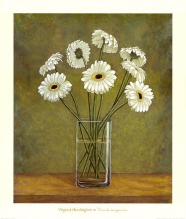 Framed Vase de Marguerites Print