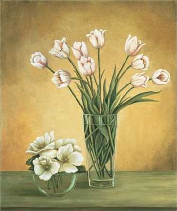 Framed Tulipes Blanches Print