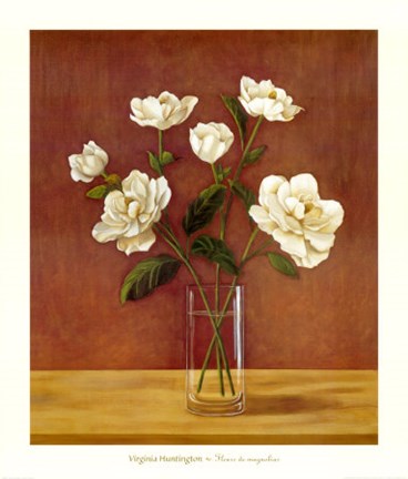 Framed Fleurs de Magnolias Print