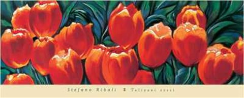 Framed Tulipani Rossi Print