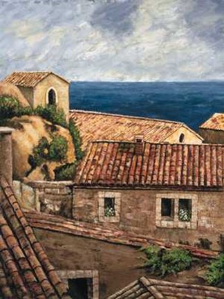 Framed Coastal Village II Print