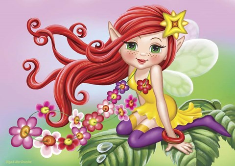 Framed Fairy on a Sheet Print