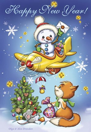 Framed New Year?s Air Mail Print