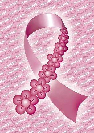 Framed Pink Courage I Print