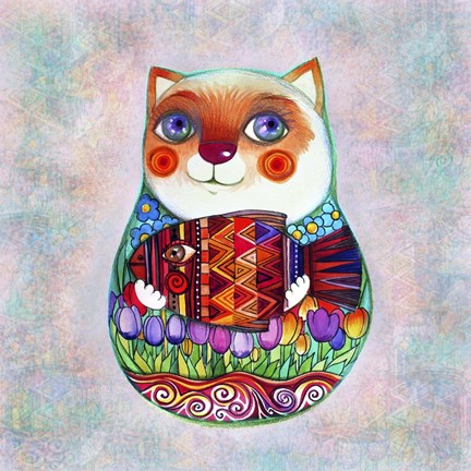 Framed Cat Russian Print