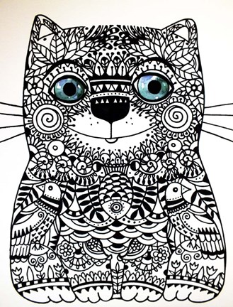 Framed Happy Cat Print