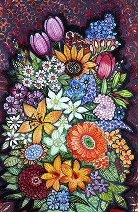 Framed Autumne Flowers Print