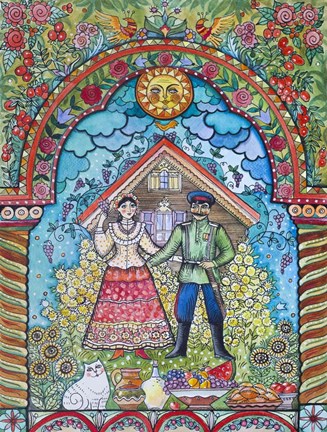 Framed Russian Folk Print