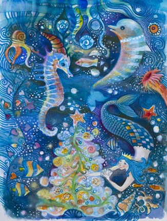 Framed Christmas In The Ocean Print