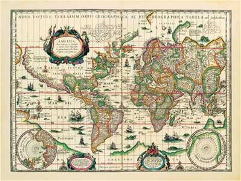 Framed Mapworld 1630 Print