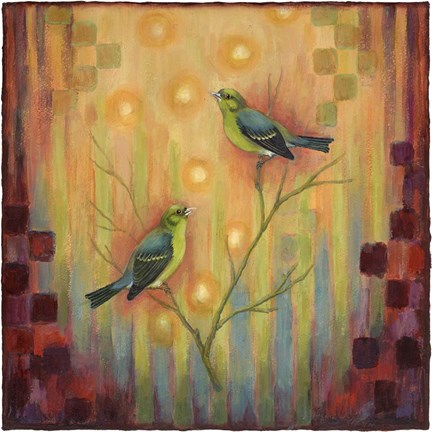Framed Birds Sunset Print