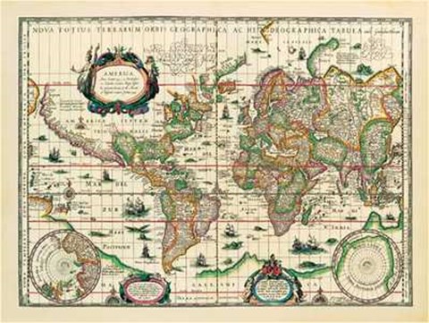 Framed Mapworld 1630 Print