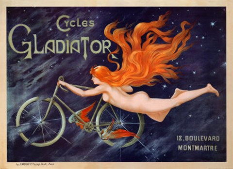 Framed Cycles Gladiator 1895 CA Print