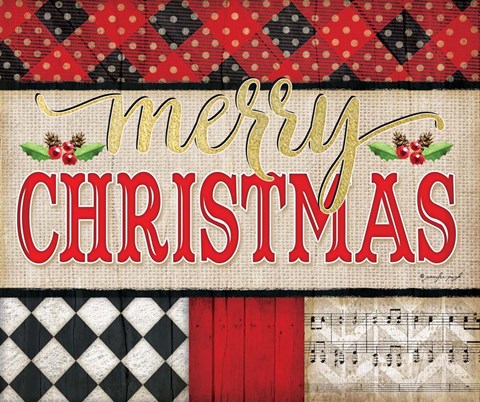 Framed Merry Christmas Plaid Print