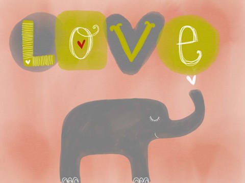 Framed Elephant Love Print