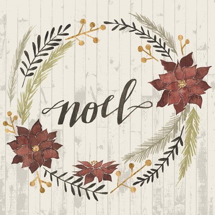 Framed Rustic Christmas I Print