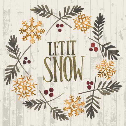 Framed Rustic Christmas VI Print