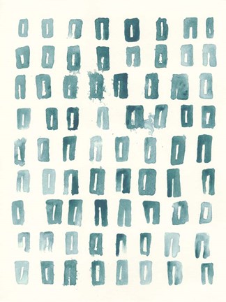 Framed Blue Batik Motif II Print