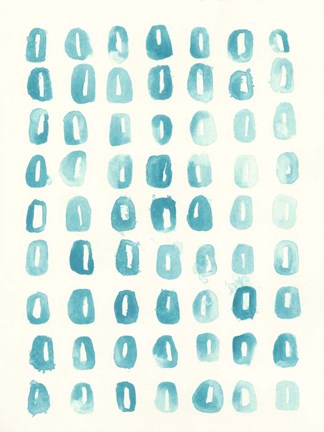 Framed Blue Batik Motif IV Print