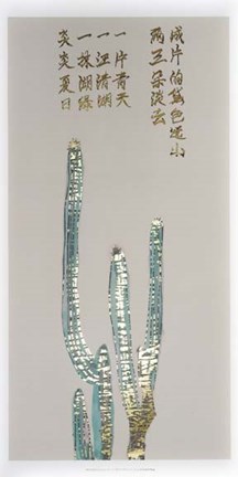 Framed Mandarin Cactus II - Metallic Foil Print