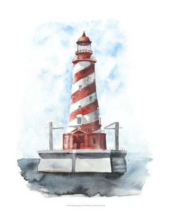 Framed Watercolor Lighthouse IV Print