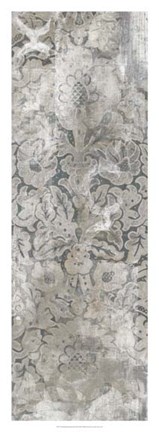 Framed Weathered Damask Panel III Print