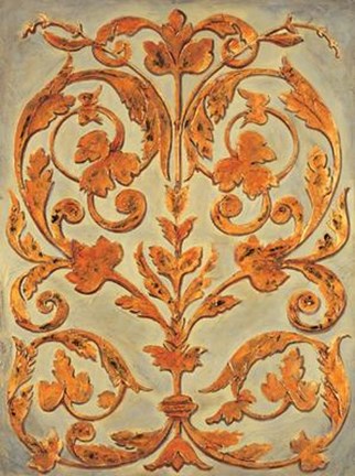 Framed Ornamental Scroll I Print