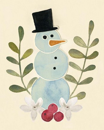 Framed Snowman Cut-out II Print