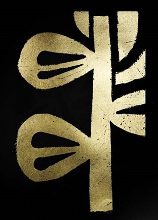 Framed Gold Foil Symbiotic V on Black Print