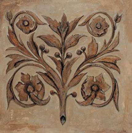 Framed Pablo Segovia - Decorative Scroll I Print