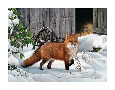 Framed Fox and Barn Print