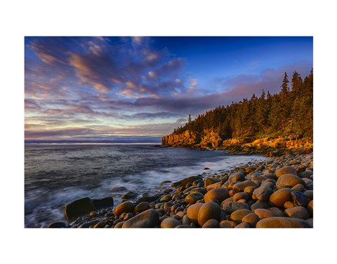 Framed Sunrise on Otter Cliffs #4 Print