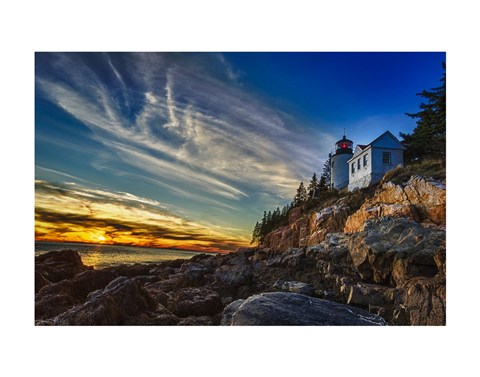 Framed Bass Harbor Lighthouse Print