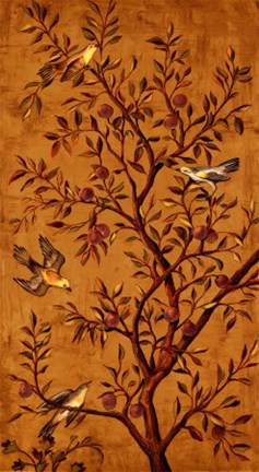 Framed Plum Tree Panel II Print