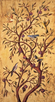 Framed Plum Tree Panel I Print