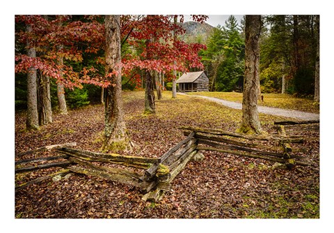 Framed Smokies Cabin Print