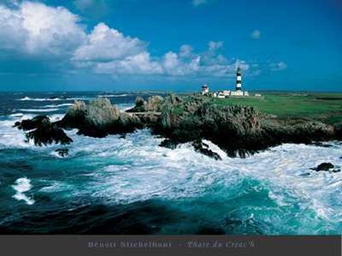 Framed Benoit Stichelbaut - Phare du Creac&#39;h Size 31.5x23.75 Print
