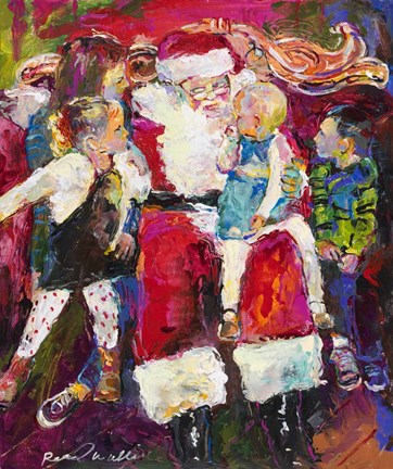 Framed Santa and Bailey Print